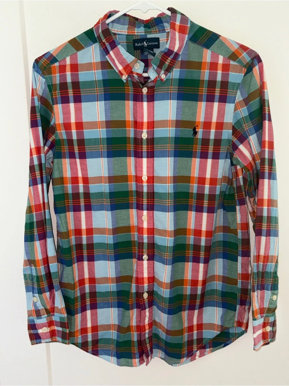 NWOT Ralph Lauren plaid button down shirt boy's L (14-16)